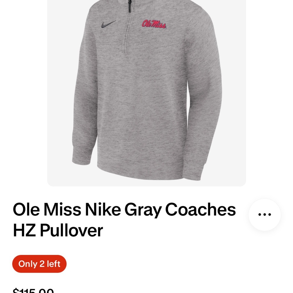Nike ole miss grey quarter zip